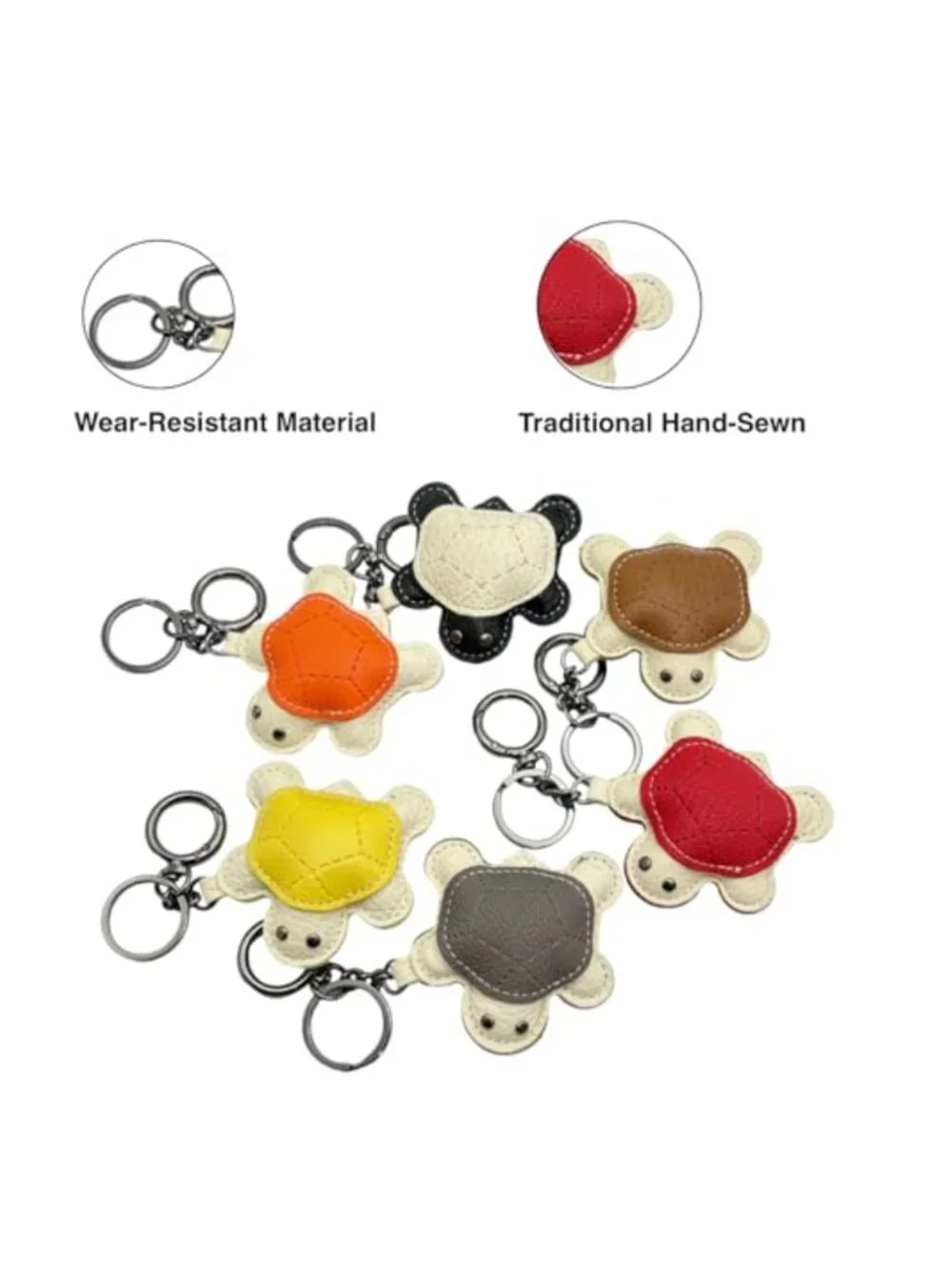 3D Tortoise Bag Charm Handmade Sheepskin Keychain